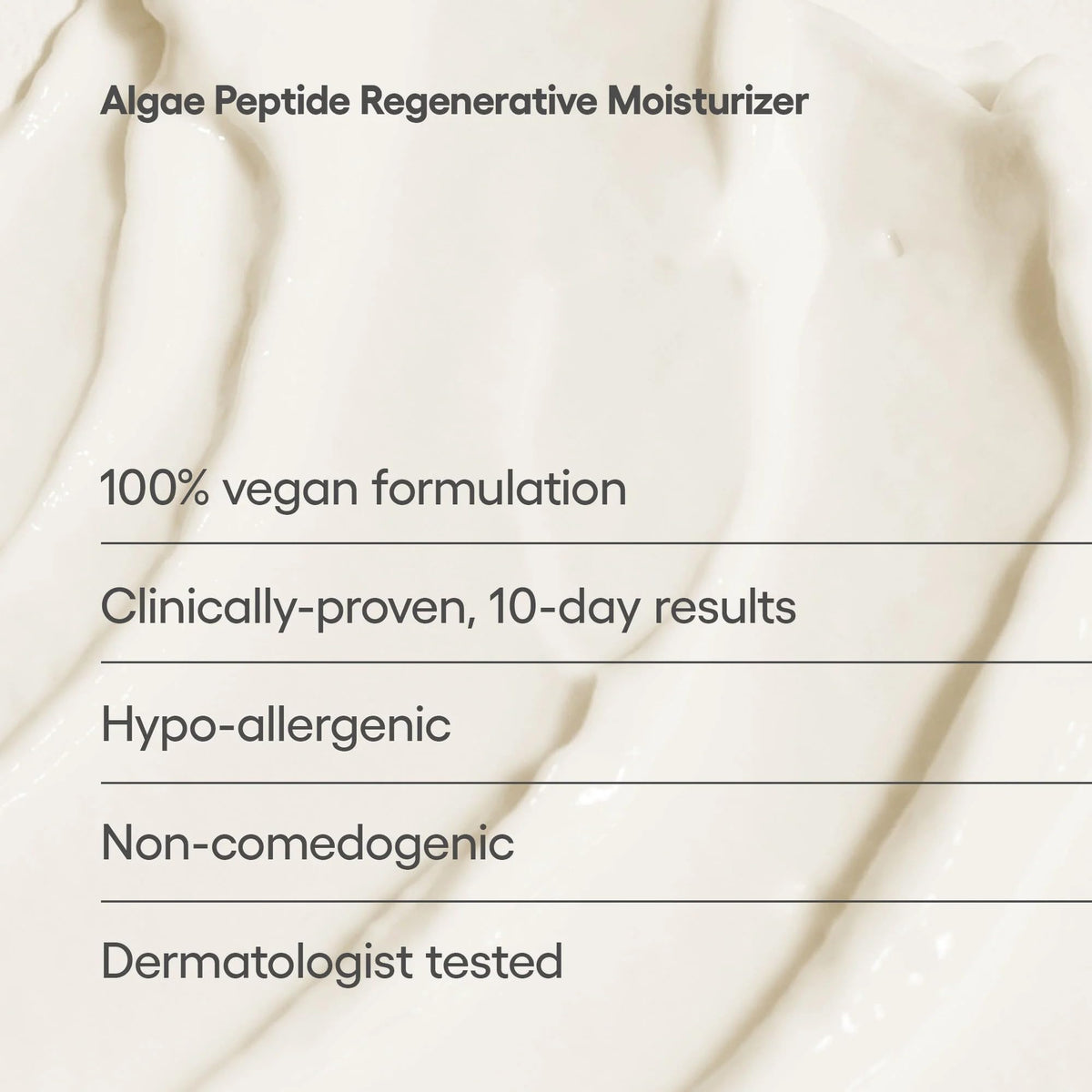 Algenist dispensing gel cream droplet for controlled hydration