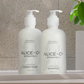 Alice + Co. label close-up highlighting product name and hotel amenity clarity