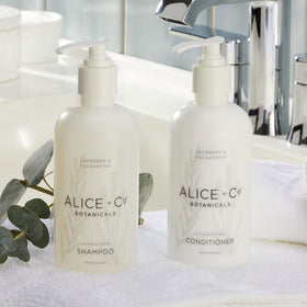 Alice + Co. conditioner creamy pour showing detangling and smoothing benefit