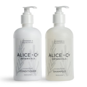 Alice + Co. front packaging showing lavender and eucalyptus scent and travel benefit