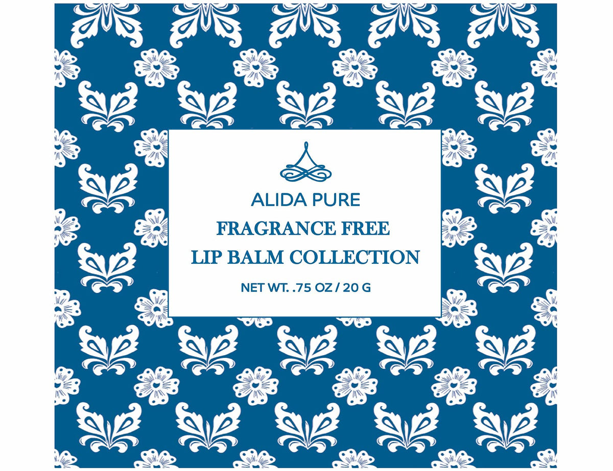 ALIDA PURE lip balm held in hand to show size and travel-friendly convenience benefit
