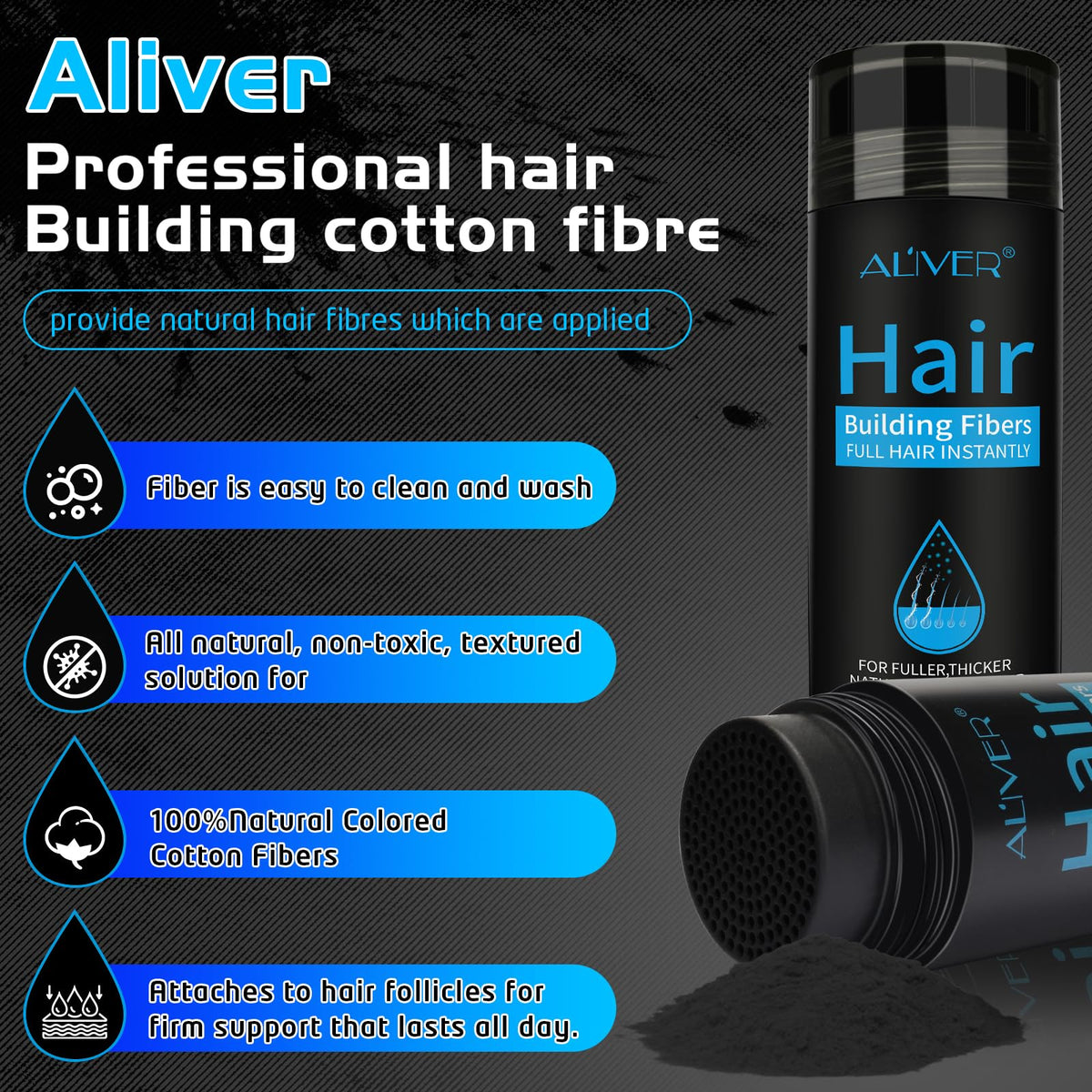 ALIVER in-use application on part line demonstrating fast, discreet coverage