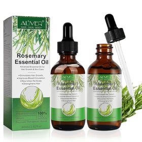 ALIVER front packaging showing two rosemary oil bottles, convenient supply