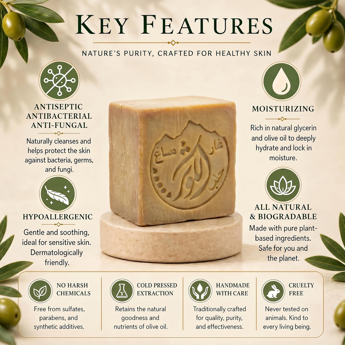 ALKAWTHAR rich lather in hand demonstrating gentle cleansing