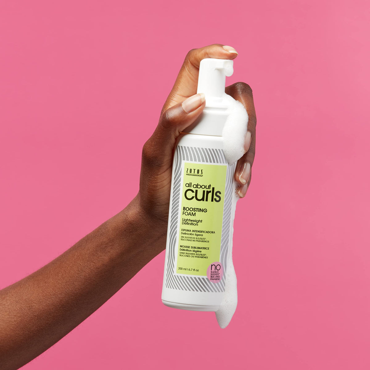 All About Curls bottle beside a ruler to show the 6.7 fl oz scale