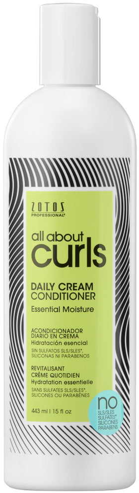 ALL ABOUT CURLS front packaging showing product benefits and size