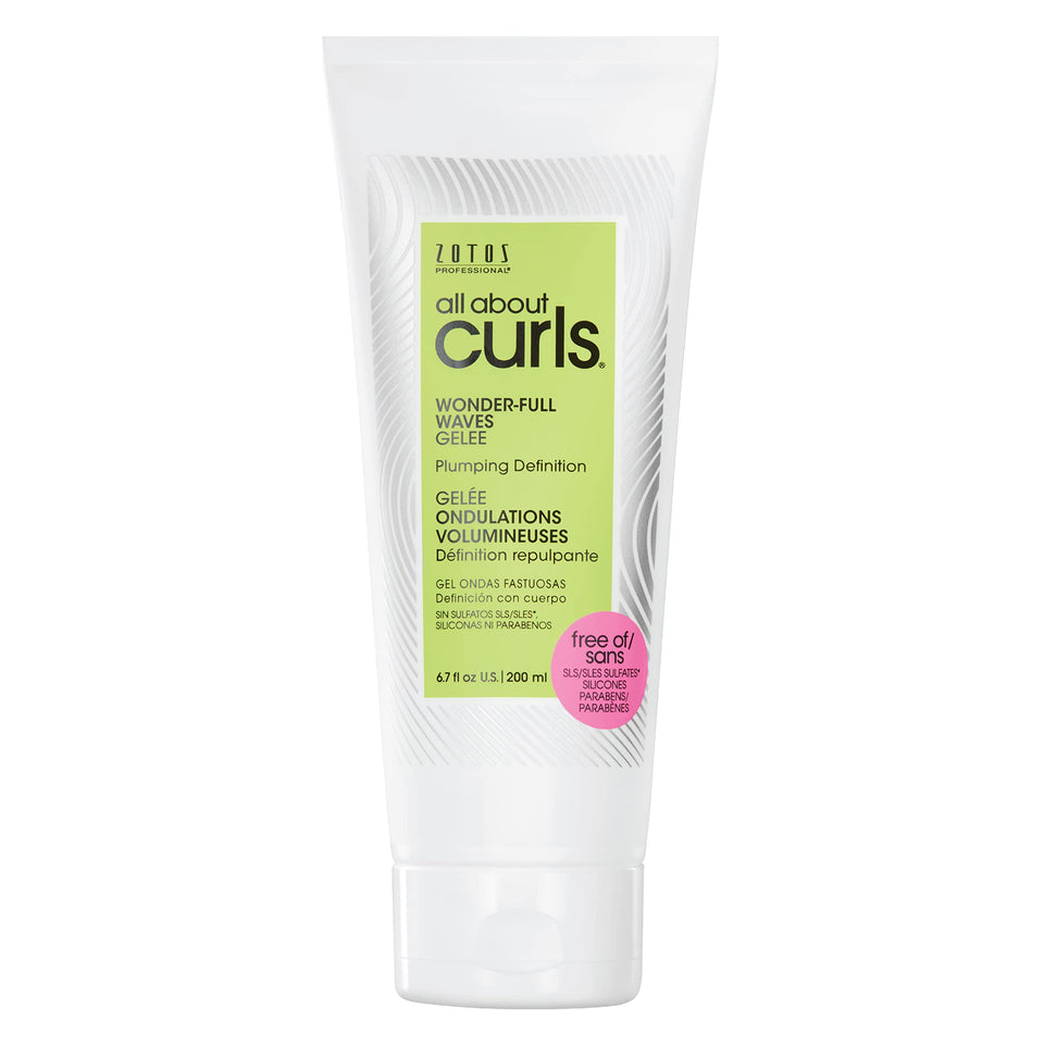 ALL ABOUT CURLS front packaging showcasing product and benefits