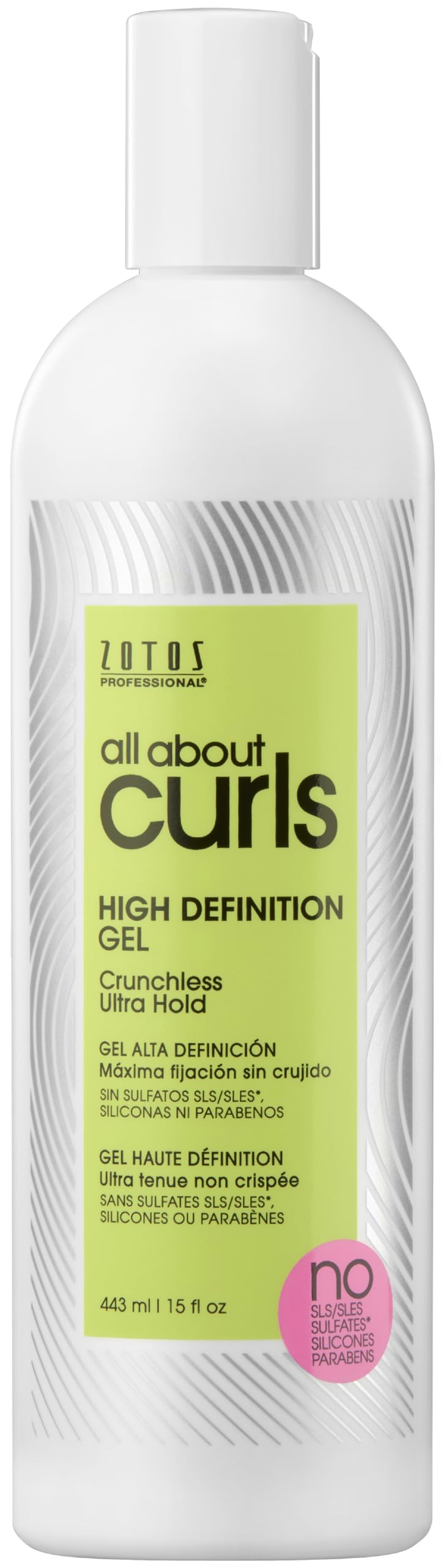 ALL ABOUT CURLS front packaging showing product and branding for salon-level hold