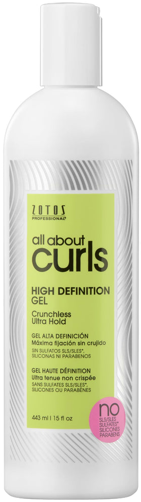 ALL ABOUT CURLS front packaging showing product and branding for salon-level hold