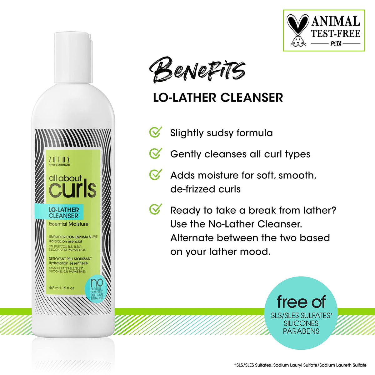 ALL ABOUT CURLS back label close-up highlighting ingredients and benefits