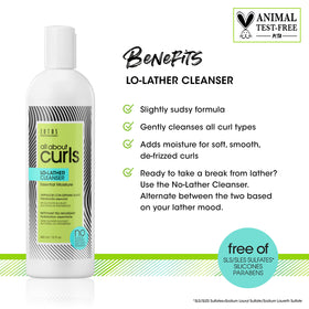 ALL ABOUT CURLS back label close-up highlighting ingredients and benefits