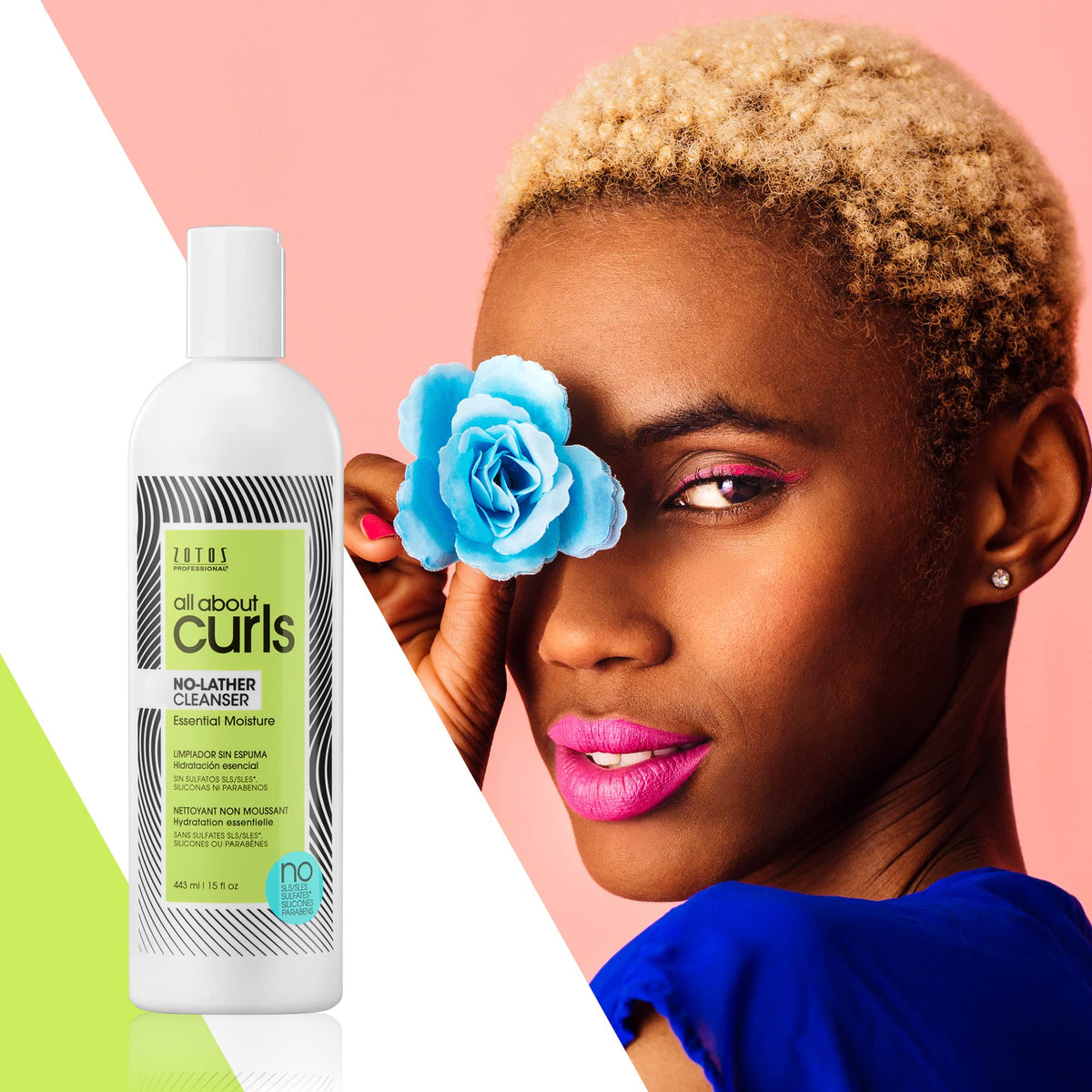 All About Curls in-shower lifestyle image with person using product for easy routine depiction