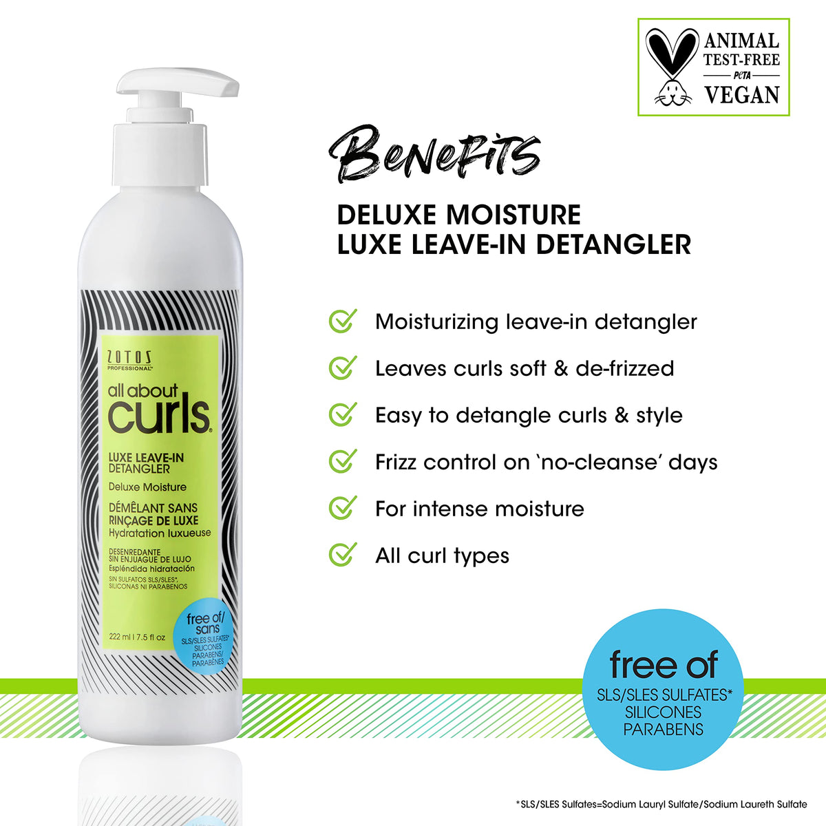 ALL ABOUT CURLS pump close-up highlighting easy dispensing and control