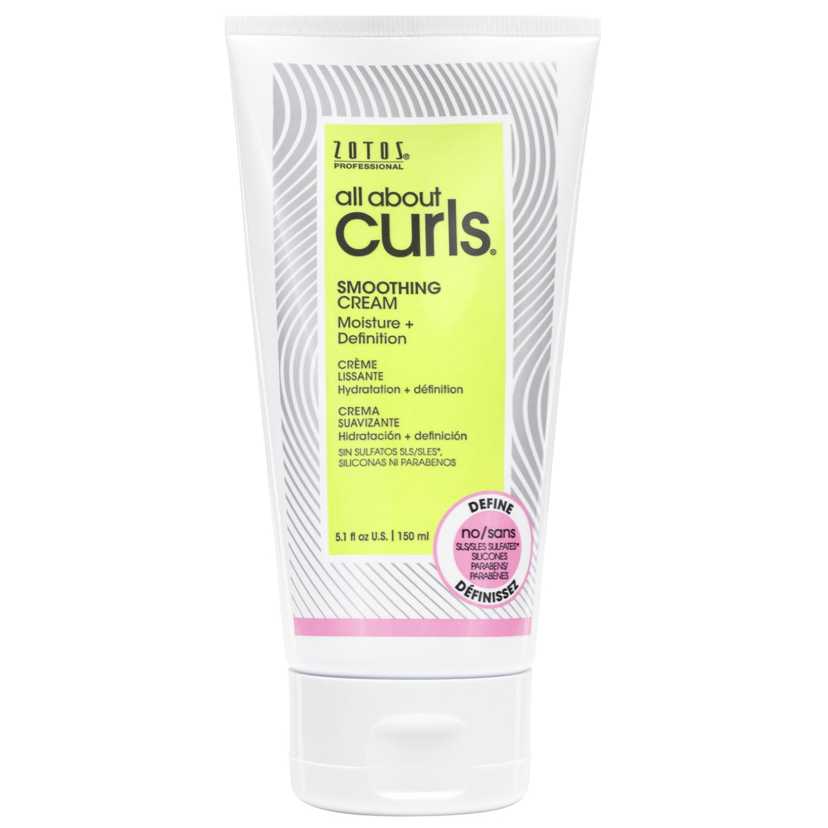 ALL ABOUT CURLS front packaging showing product and benefits
