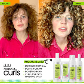 All About Curls spray nozzle detail highlights even mist delivery benefit