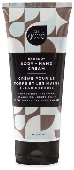 All Good front packaging showing coconut-scented lotion and benefits