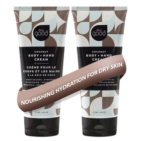 All Good front packaging showing two coconut lotion tubes and brand benefit