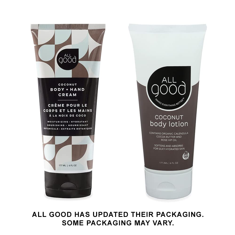 All Good coconut lotion creamy texture close-up for smooth application