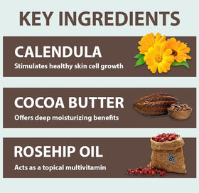 All Good botanical ingredients flatlay highlighting calendula and rosehip benefits