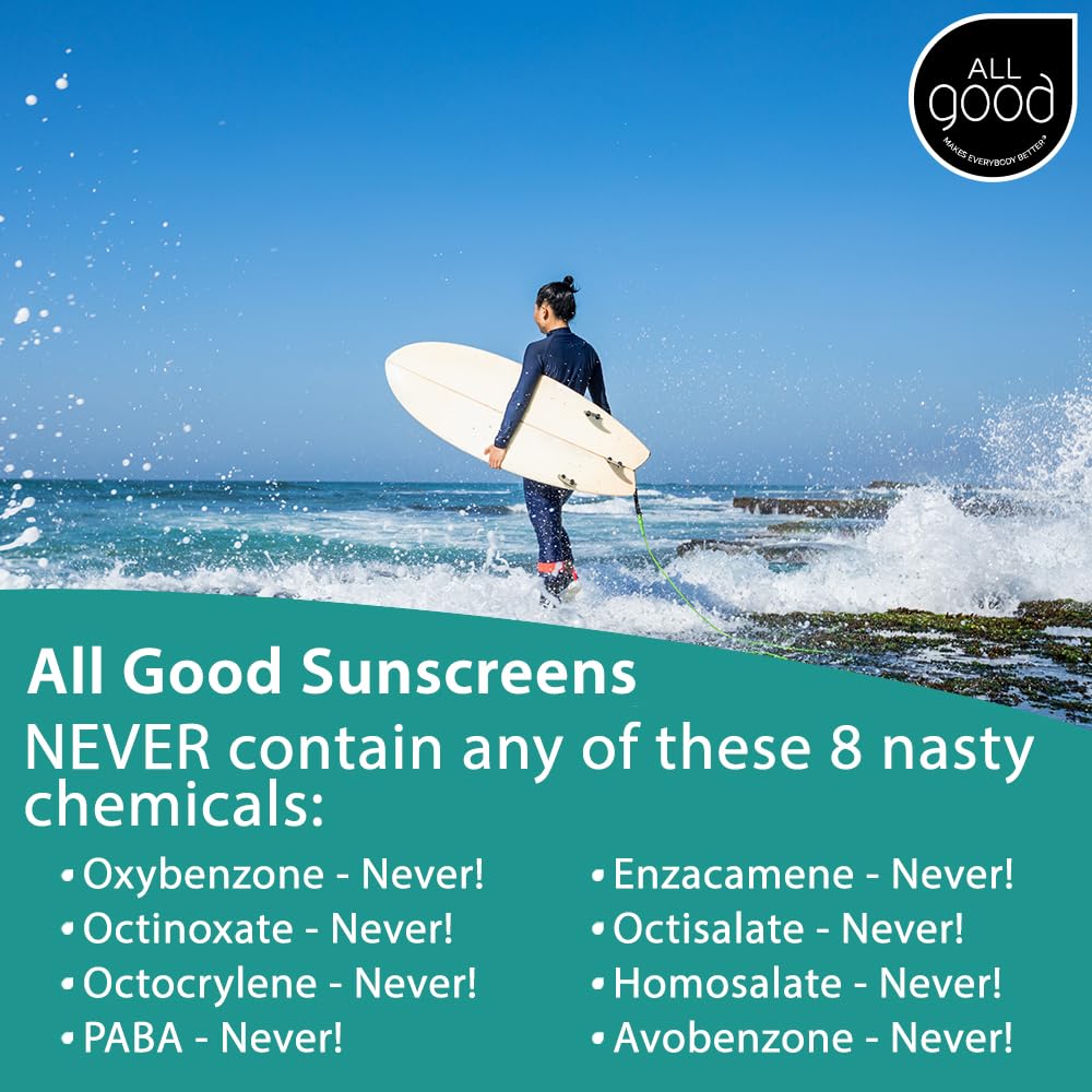 All Good ingredients display with calendula and squalane highlighting soothing benefits