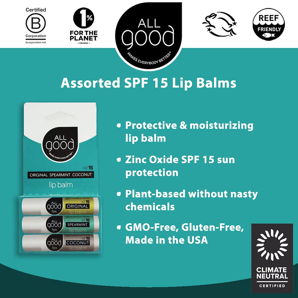All Good lip balm open tube texture highlighting smooth moisturizing finish