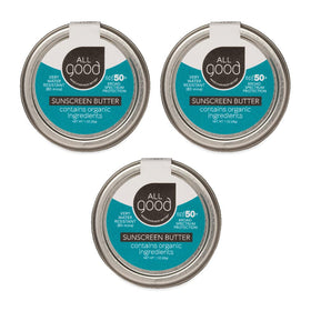 All Good front tin showing compact travel-friendly sunscreen