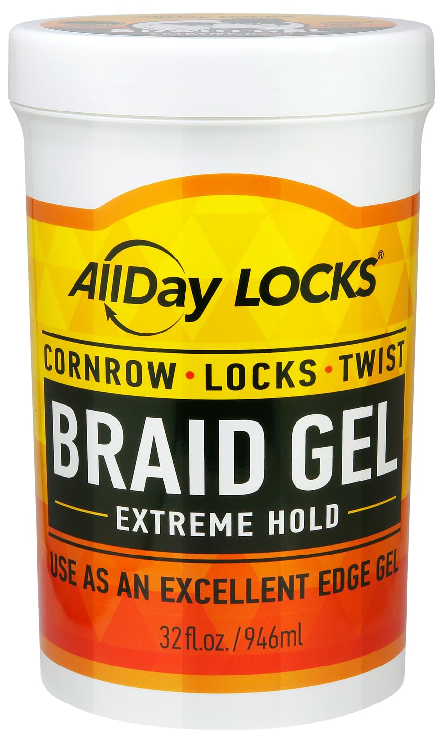 AllDay Locks jar front view showing label and 32 oz size benefit hold