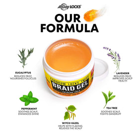 AllDay Locks ingredient label highlighting botanicals for scalp care benefit