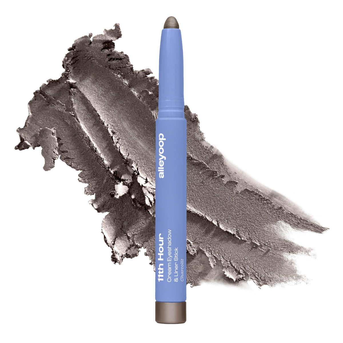 ALLEYOOP front packaging showing gray shimmer stick and branding for quick selection