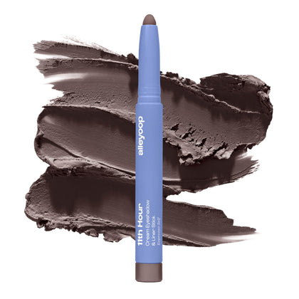 ALLEYOOP front view of 11th Hour stick showing compact matte pencil and shade name for easy use