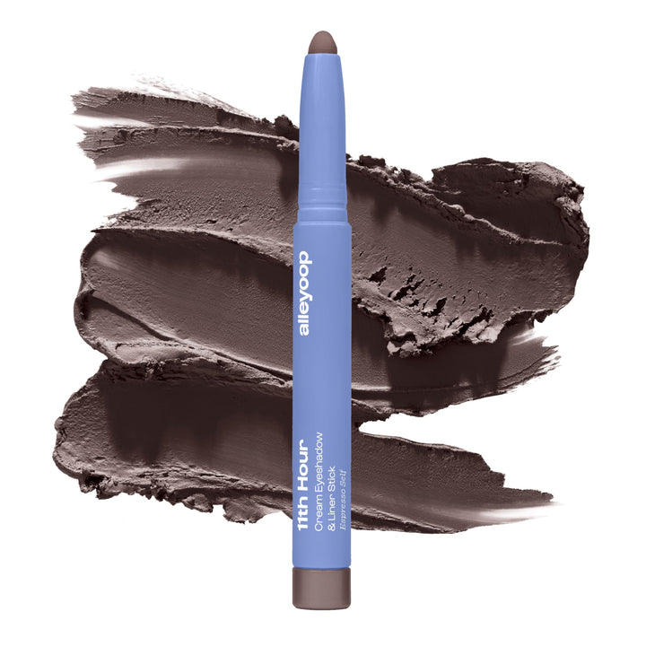 ALLEYOOP front view of 11th Hour stick showing compact matte pencil and shade name for easy use