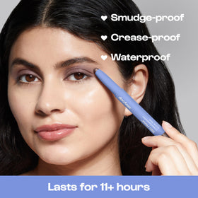 ALLEYOOP blended on eyelid with brush highlighting smooth finish