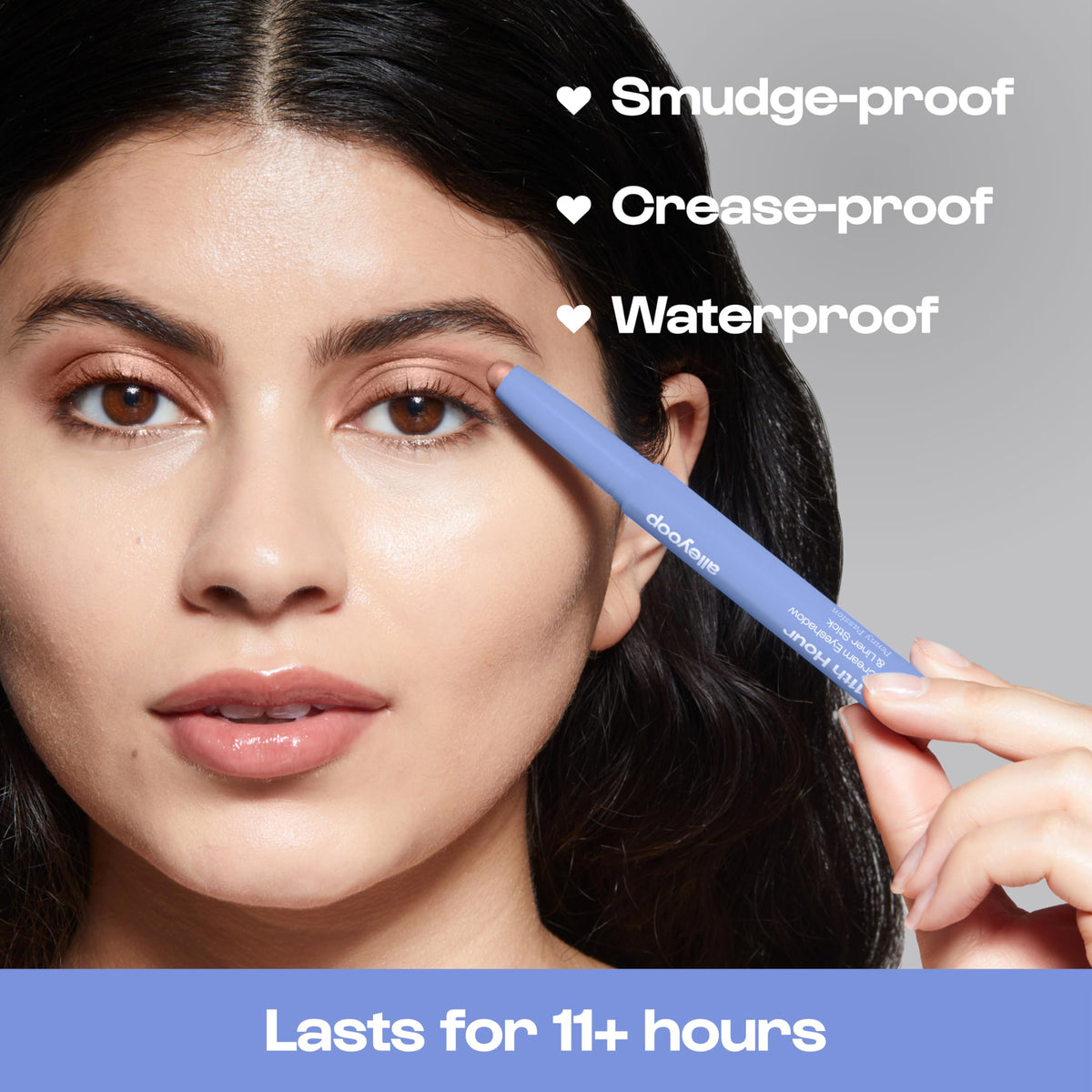 ALLEYOOP swatches on arm comparing opacity and buildability