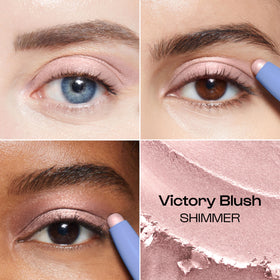 ALLEYOOP texture swatch on arm showing shimmer payoff and buildable pigment