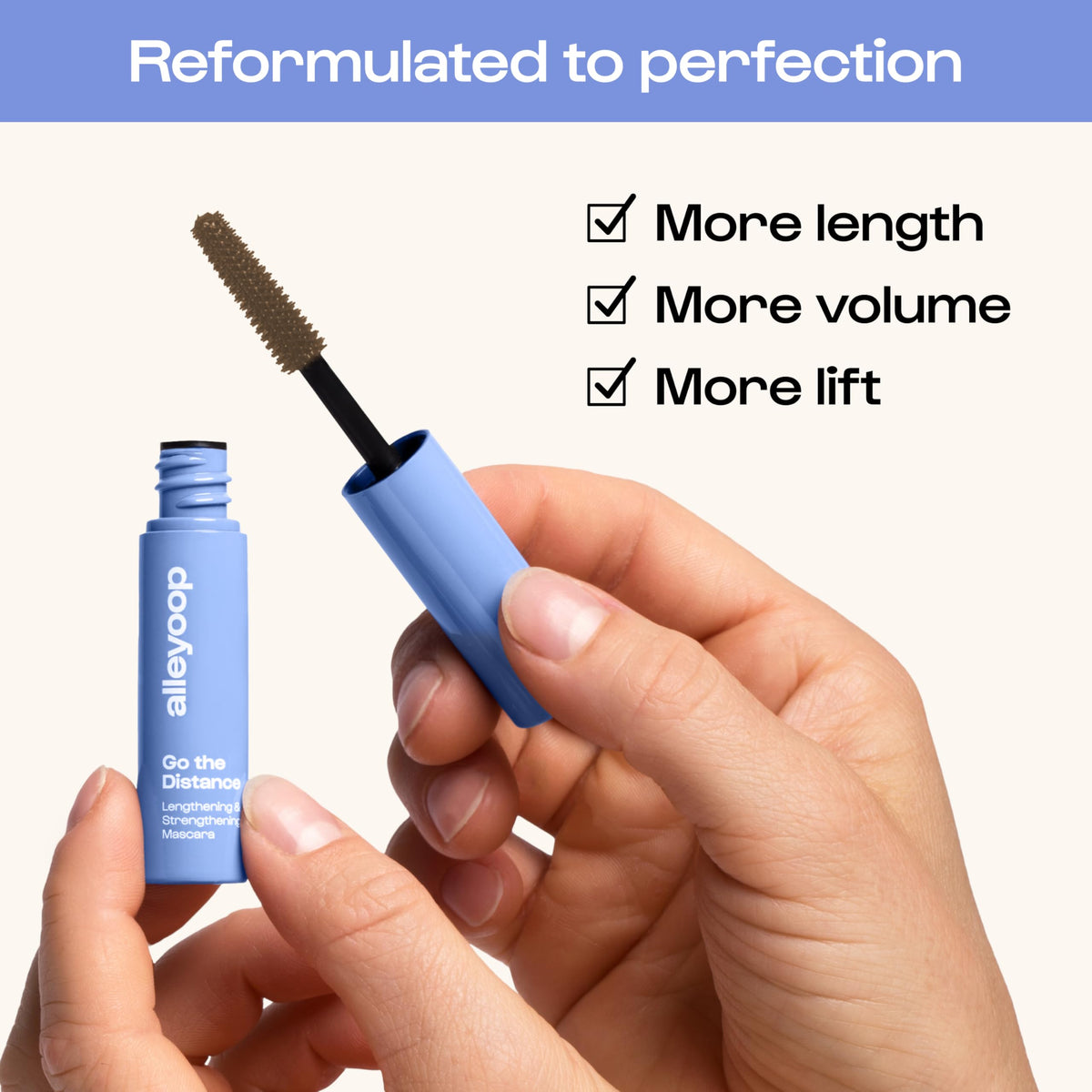 ALLEYOOP lashes before and after showing visible length and clean definition