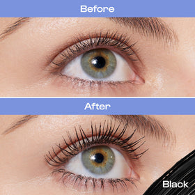 Closeup of ALLEYOOP mascara texture highlighting tubing formula for clump-free wear