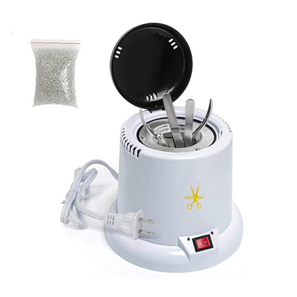 ALLGLAM sterilizer front view showing compact design and durable shell benefit