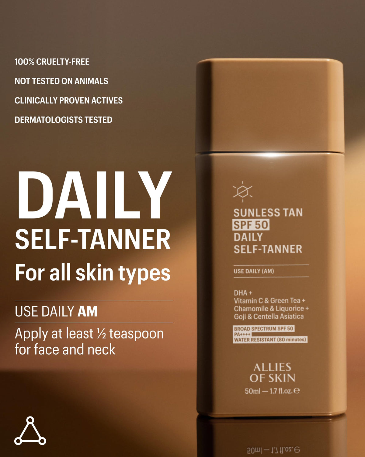 Allies of Skin product on bathroom counter in morning routine showing multitasking benefit