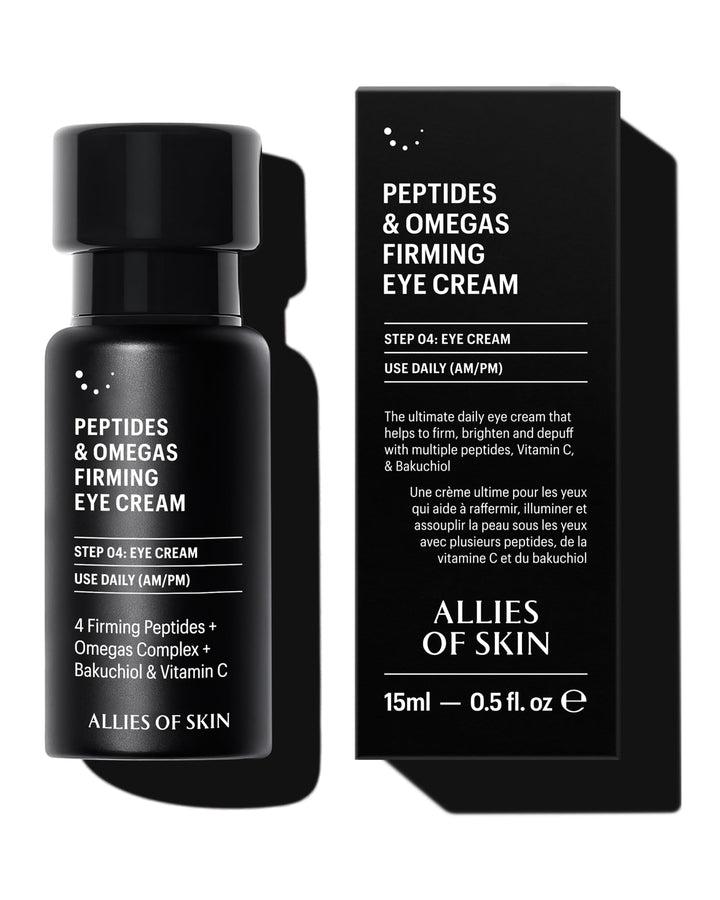 Allies of Skin front jar view showing compact eye cream for travel convenience