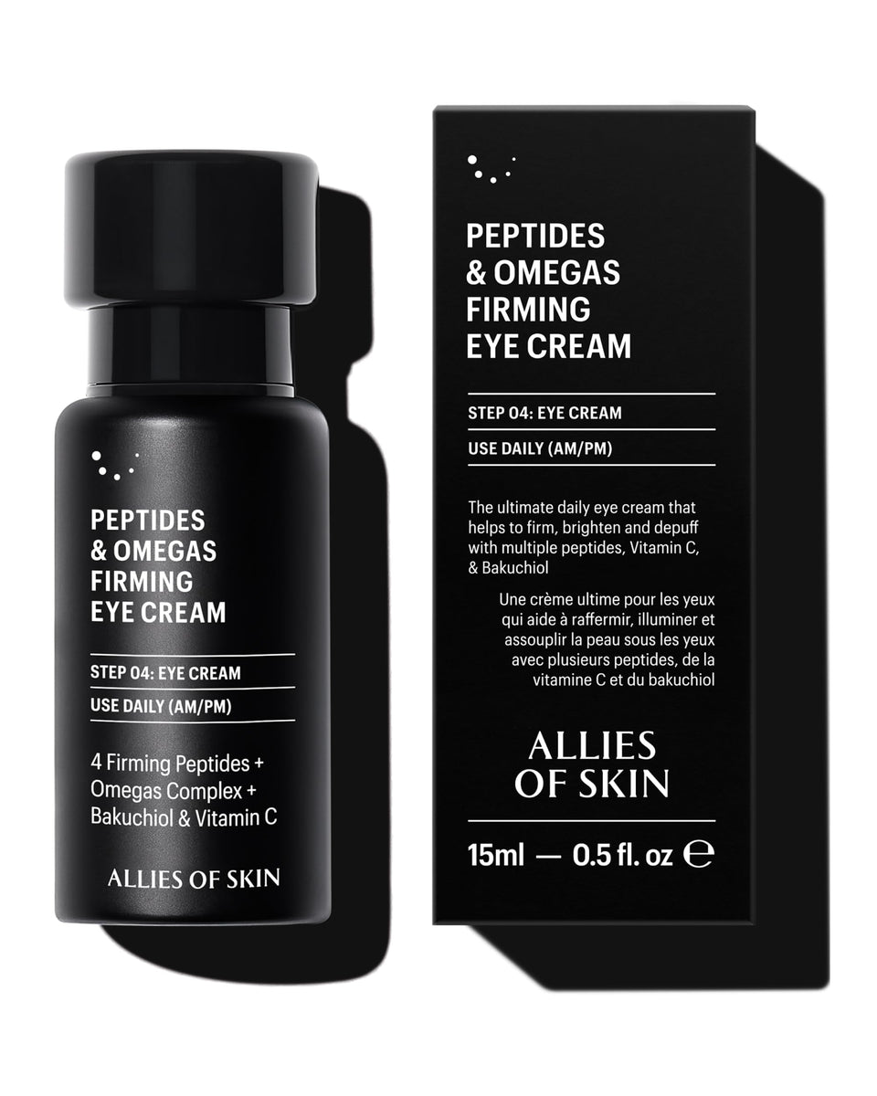 Allies of Skin front jar view showing compact eye cream for travel convenience