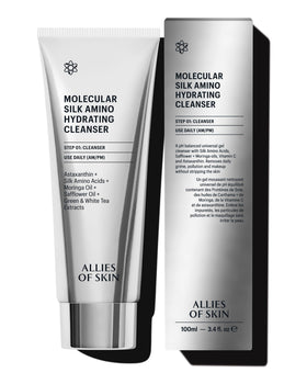 Allies of Skin front packaging showing cleanser and volume benefit