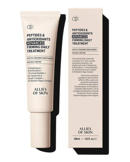 Allies of Skin front packaging showing product and benefit of firming