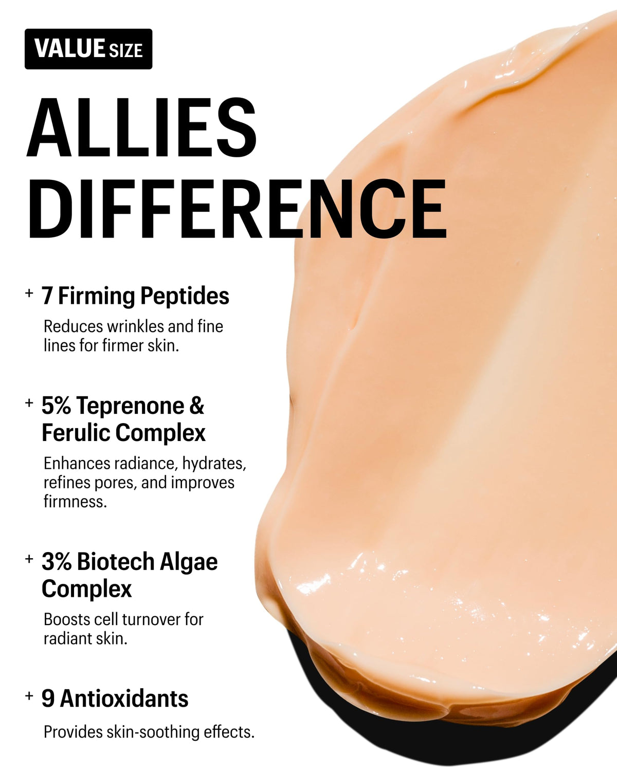 Allies of Skin open jar with cream swipe showing smooth finish