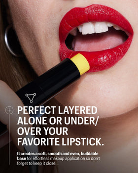 Allies of Skin applied on lips demonstrating smooth finish and reduced flaking