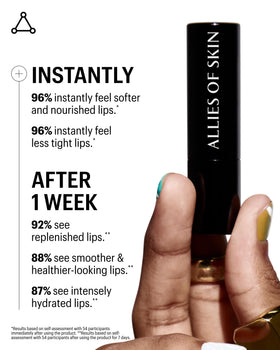 Allies of Skin ingredient label close-up highlighting peptides, ceramides and oils