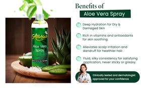 Allurials clear mist over hand demonstrating lightweight hydration without oiliness