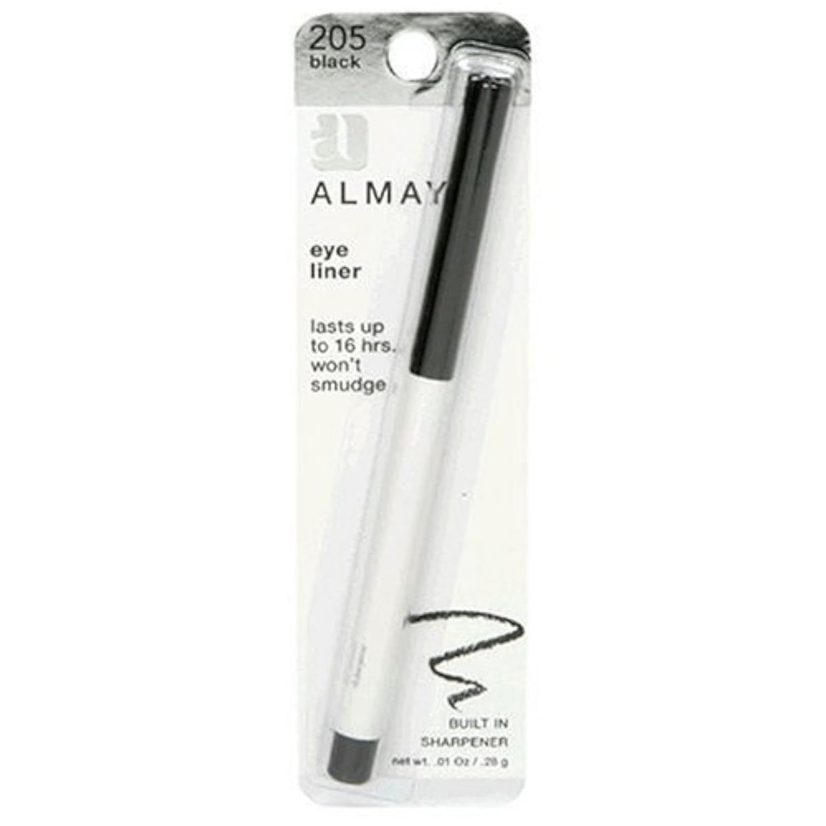 Almay black eyeliner front packaging showing product and benefits