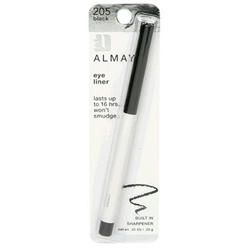 Almay black eyeliner front packaging showing product and benefits