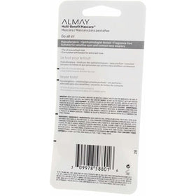 Almay mascara label close-up highlighting gentle formula and ingredient clarity