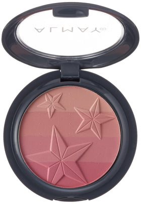 Almay open palette top view displaying three shades for easy blending benefit